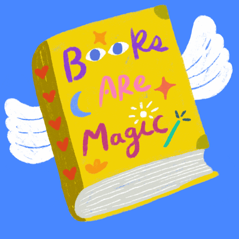 a yellow book with white wings